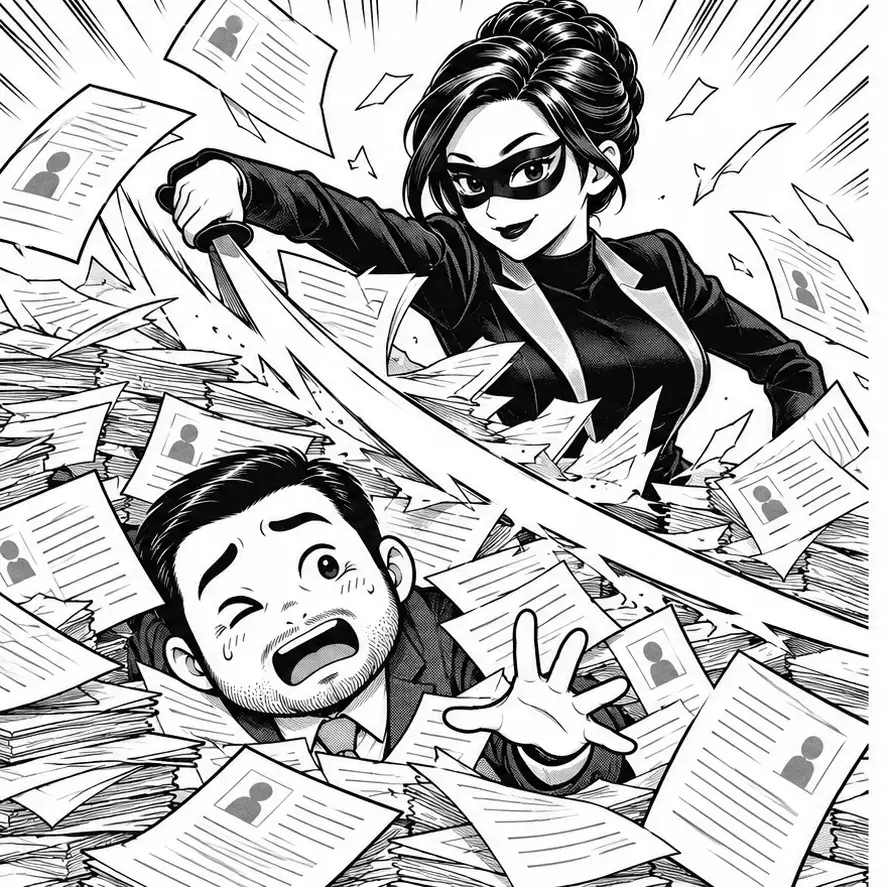 長すぎる自己紹介文に埋もれるブンタと文章を切り直す京子