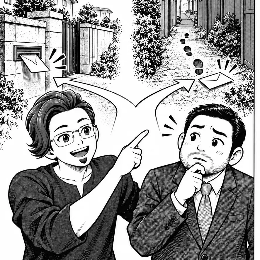 直接メールと募集への足跡という二つの入口を説明するカモシダ