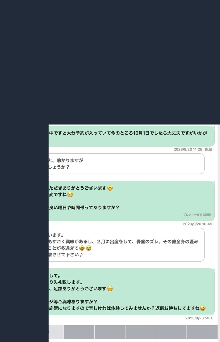 匿名化したワクワクメールのやり取り記録
