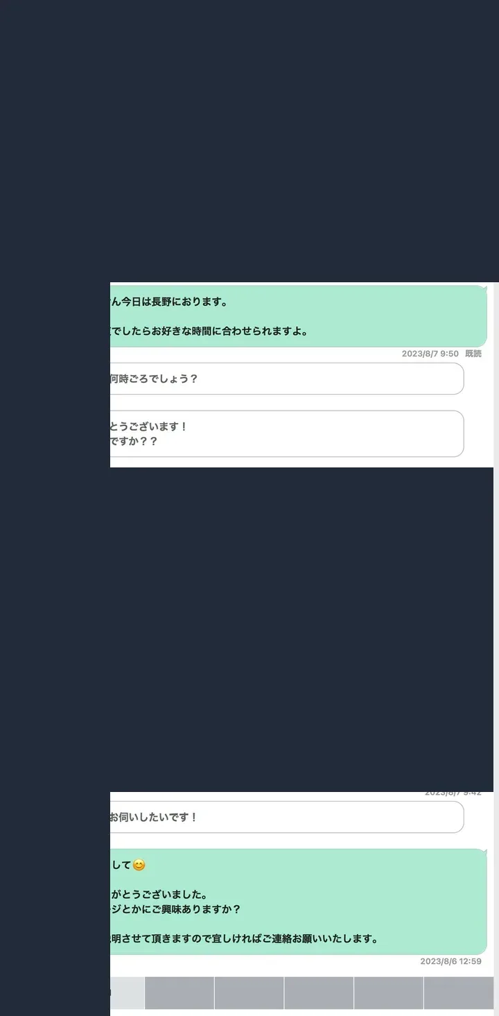 匿名化したワクワクメールのやり取り記録