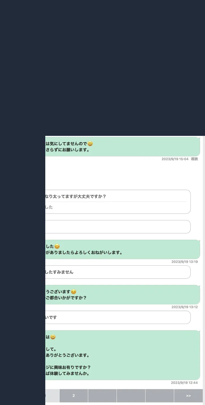 匿名化したワクワクメールのやり取り記録