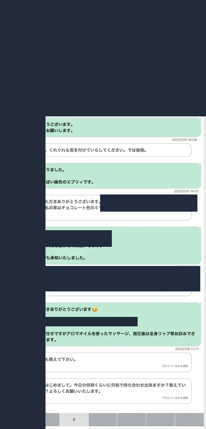 匿名化したワクワクメールのやり取り記録